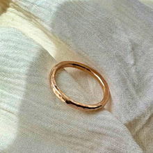 Load image into Gallery viewer, Gold Hammered Stacking Ring - Heavy Weight