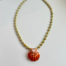 Load image into Gallery viewer, Sunrise Shell & Green Pearl Necklace