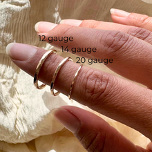 Load image into Gallery viewer, Gold Hammered Stacking Ring - Medium Weight