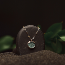 Load image into Gallery viewer, Gold Filled & Dark Blue Kapa Octagon Pendant