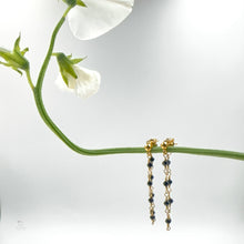 Load image into Gallery viewer, Black Spinel Earring Jackets - Gold Filled