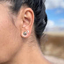 Load image into Gallery viewer, Gold Crescent Moon Studs