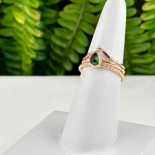 Load image into Gallery viewer, Green Tourmaline Gold Stacking Set