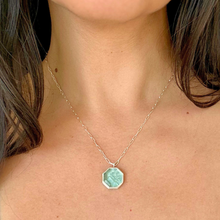 Load image into Gallery viewer, Sterling Silver & Light Blue Octagon Pendant