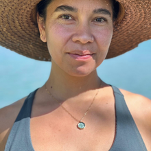 Load image into Gallery viewer, Gold Filled & Dark Blue Kapa Octagon Pendant