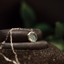 Load image into Gallery viewer, Sterling Silver & Light Blue Octagon Pendant