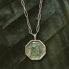 Load image into Gallery viewer, Sterling Silver & Light Blue Octagon Pendant