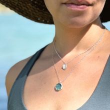 Load image into Gallery viewer, Sterling Silver & Dark Blue Kapa Octagon Pendant