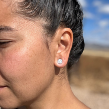 Load image into Gallery viewer, Sterling Silver Full Moon Studs