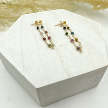 Load image into Gallery viewer, Tourmaline Gold Filled Earring Jackets
