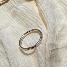 Load image into Gallery viewer, Silver Hammered Stacking Ring - Heavy Weight
