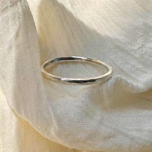 Load image into Gallery viewer, Silver Hammered Stacking Ring - Medium Weight
