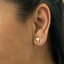 Load image into Gallery viewer, Brass Triangle Studs
