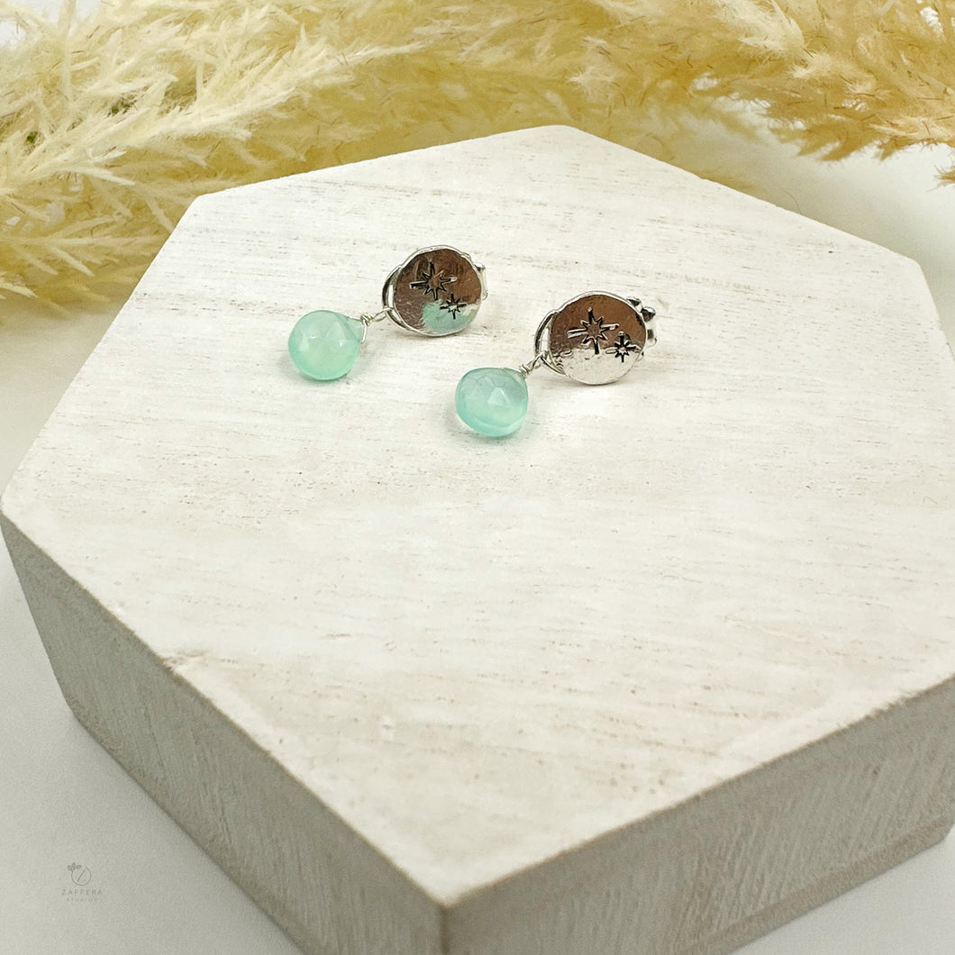 Chalcedony & Sterling Silver Hoku Earrings