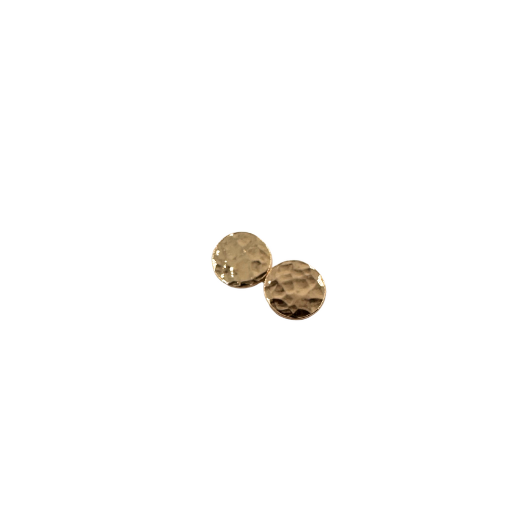 Gold Full Moon Stud Earrings