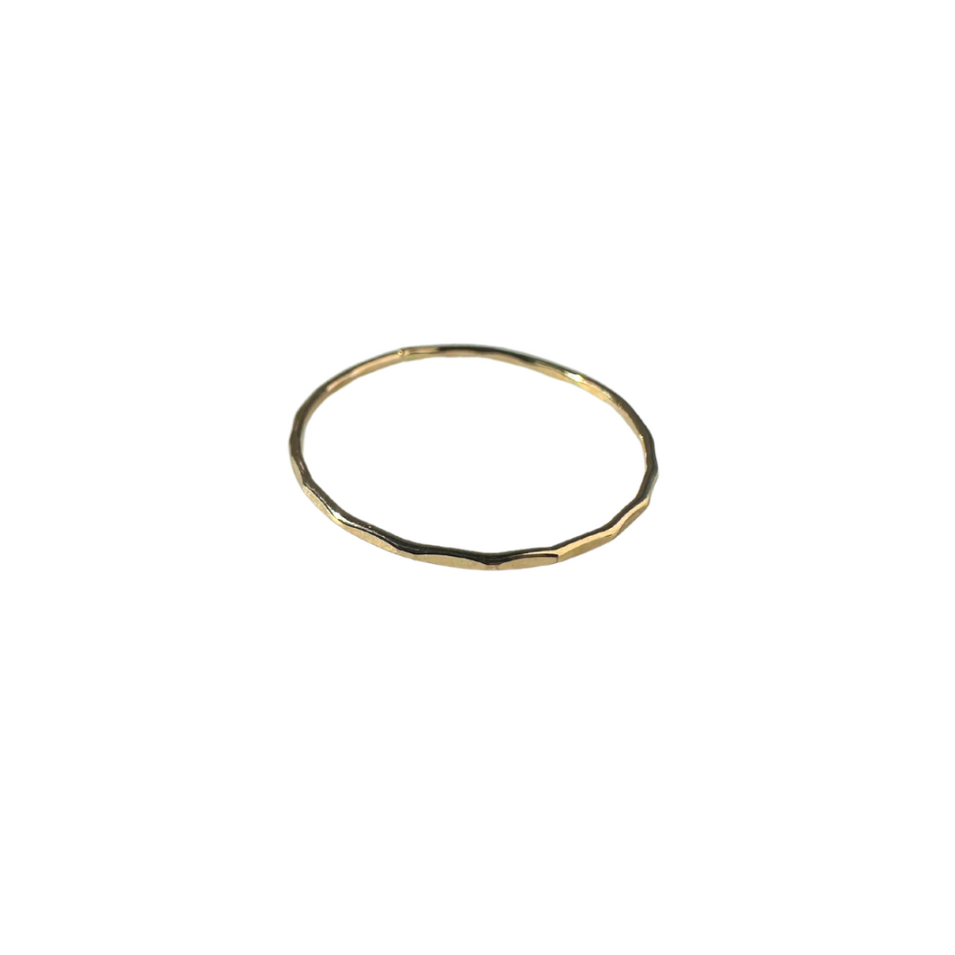 Gold Filled Stacking Ring - Hammered