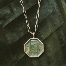 Load image into Gallery viewer, Sterling Silver &amp; Light Blue Octagon Pendant
