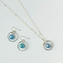 Load image into Gallery viewer, Blue Pearl Mini Hoops
