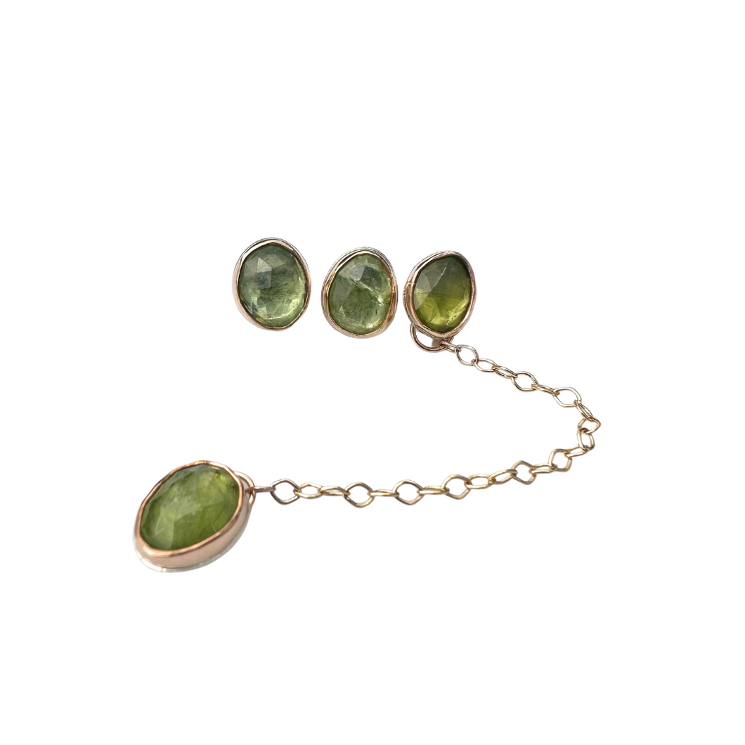 Gold & Peridot Trio Earrings