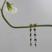 Load and play video in Gallery viewer, Black Spinel Earring Jackets - Gold Filled
