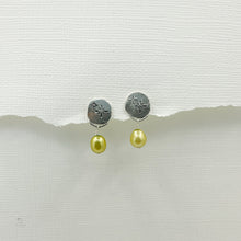 Load image into Gallery viewer, Green Fresh Water Pearl &amp; Sterling Silver Stardust Earrings
