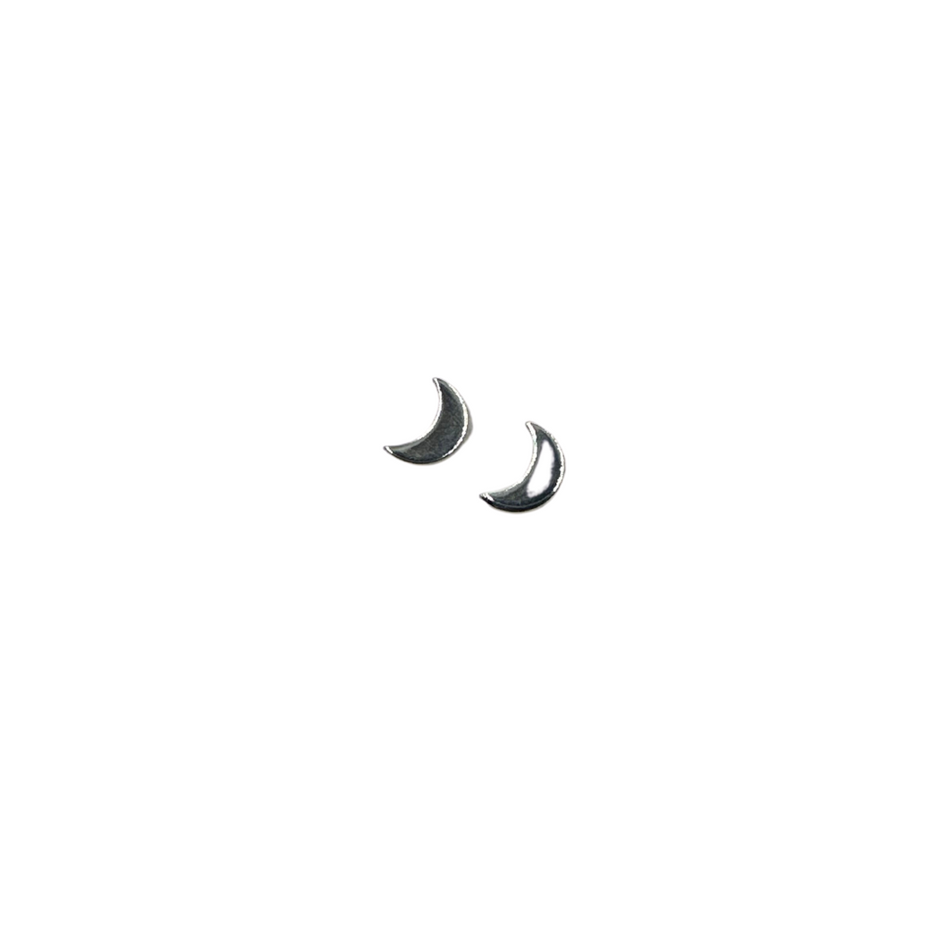 Sterling Silver Crescent Moon Studs