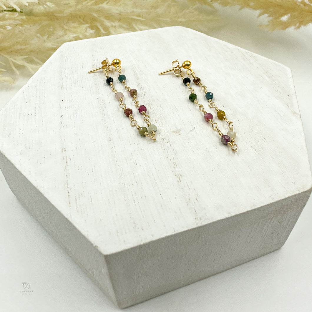 Tourmaline Gold Filled Earring Jackets